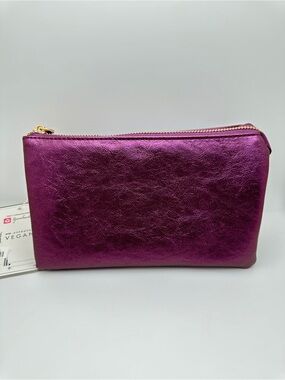 Jen & Co Riley Metallic vegan Leather Crossbody bag Wristlet Clutch